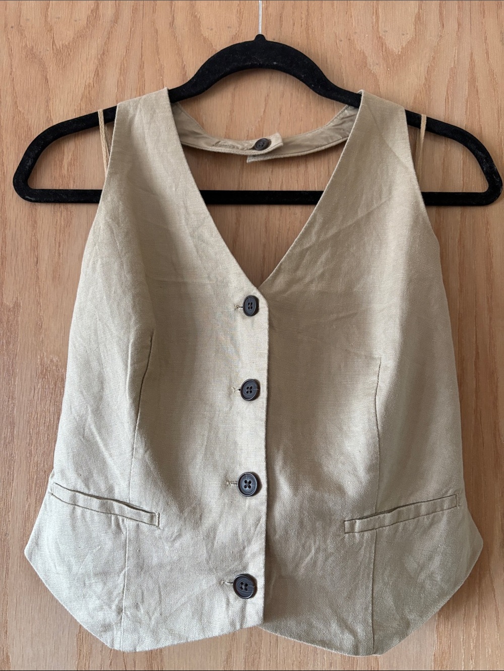 GAP Beige/Tan Button Front Vest